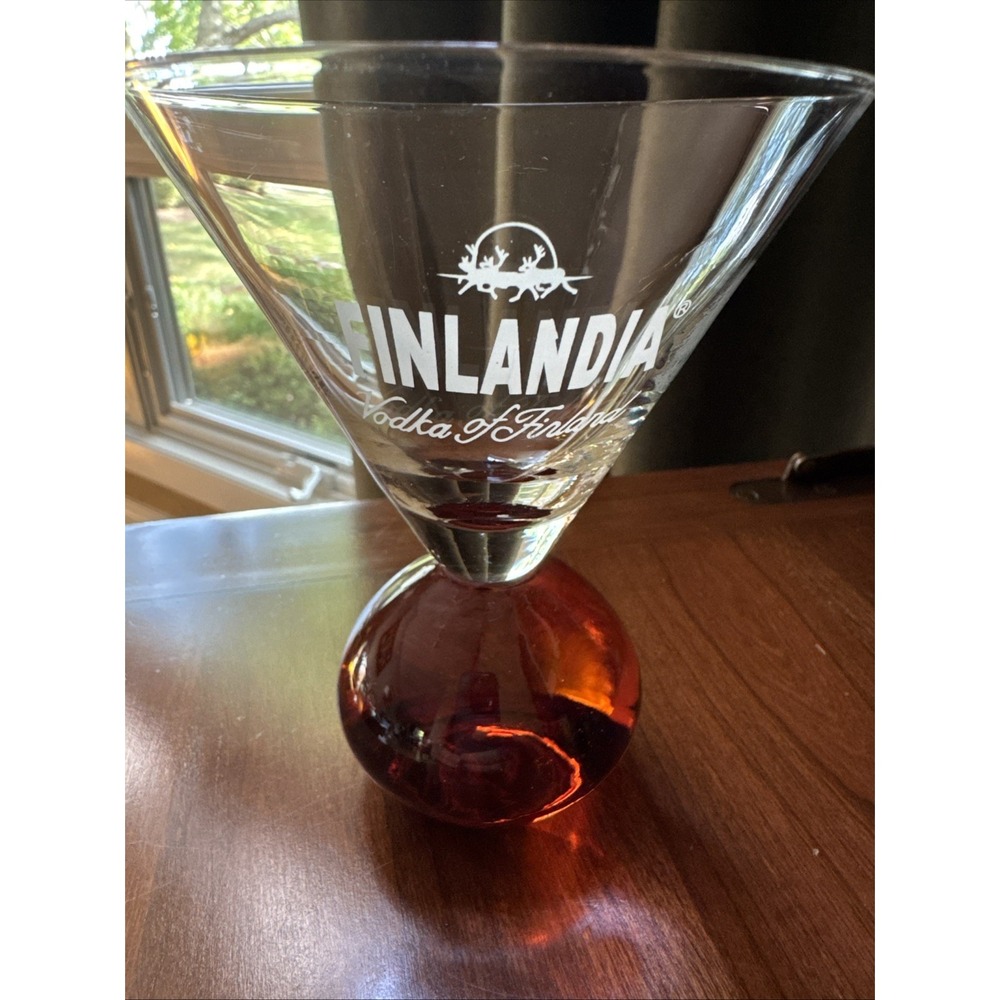 Finlandia Vodka Of Finland Martini Glass Amber Ball Base Cocktail Vodka/Gin